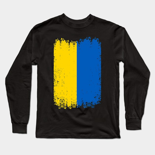 Ukraine Vintage Ukrainian National Flag Long Sleeve T-Shirt by mansoury